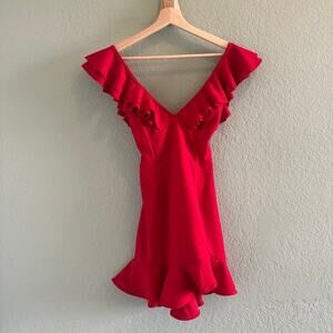 Saints + Secrets Women's Red Ruffle Dress Size M